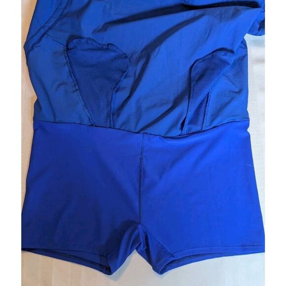 LANDS END Swim Board Skort Women 10 Electric Blue Skirt Comfort Waist Pockets - Picture 5 of 7